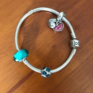 Pandora bracelet & four charms-Perfect Valentine!